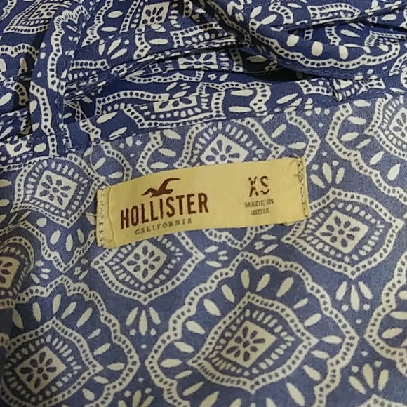 Blue Hollister Print Tank Strappy Racer Back XS Size Extra Small RED BANNER - Picture 6 of 8